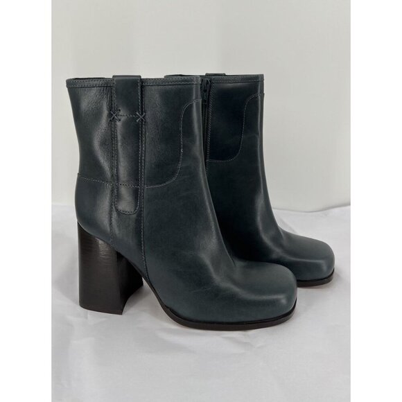 Free People Women's Naomi Ankle Heel Boot Leather Blue Size 8 Block Heel - Picture 10 of 10